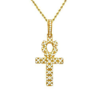 Diamond Ankh Pendant 14k Yellow Gold 1.5 Ctw